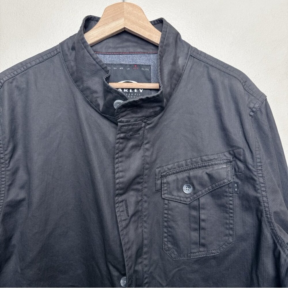 Oakley Mens Xlarge Cotton Full Zip Utility Pocket Black Jacket - Picture 9 of 16